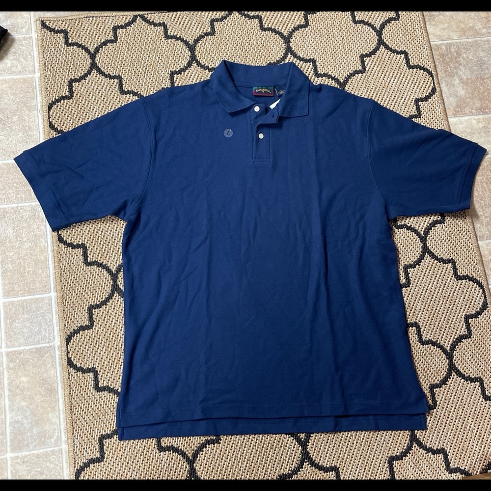 Mens Saddlebred Navy Polo Shirt Size Large L Vintage 90’s NWT Short Sleeve Golf